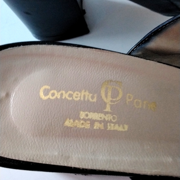 Concetta Pane genuine leather mules handmade in Sorento Italy, black - Picture 4 of 10